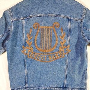 Gucci denim jacket men's blue Gucci Band